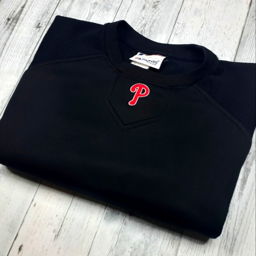 Philadelphia Phillies Majestic ThermaBase Sweathshirt Shirt Mens XL Official MLB
